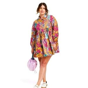 NWT Kika Vargas x Target Anemone Floral Mini Babydoll Dress
